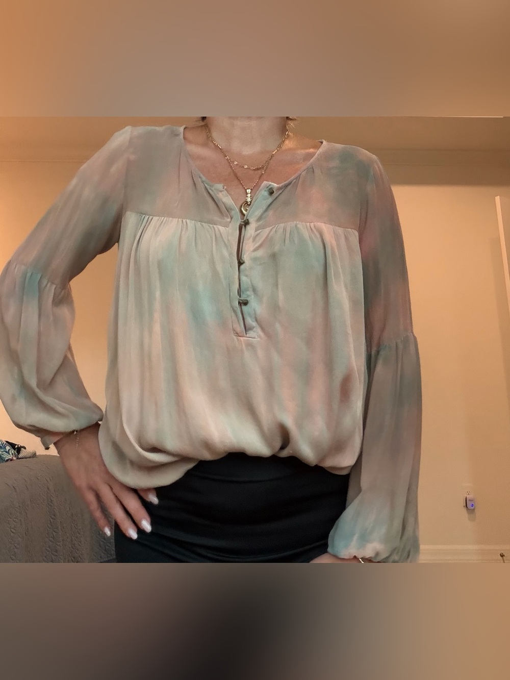 Silk tie-dye peasant blouse by Gypsy 05